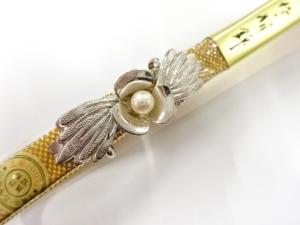 未使用品　パール帯留め・佐賀錦帯締めセット